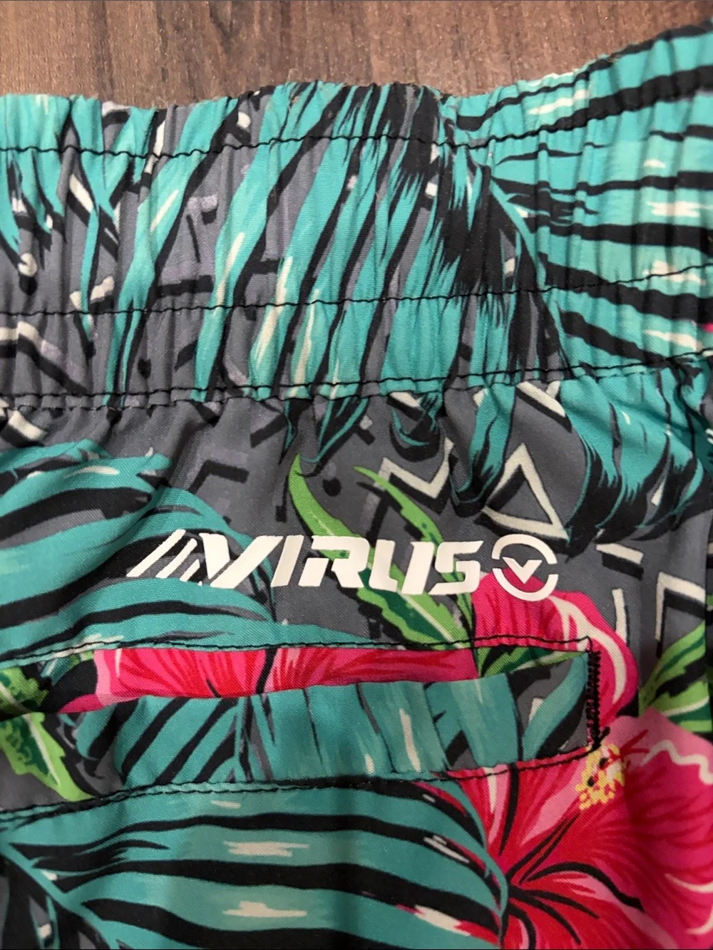 Virus, swim-shorts, small, 3” inseam, without liner.